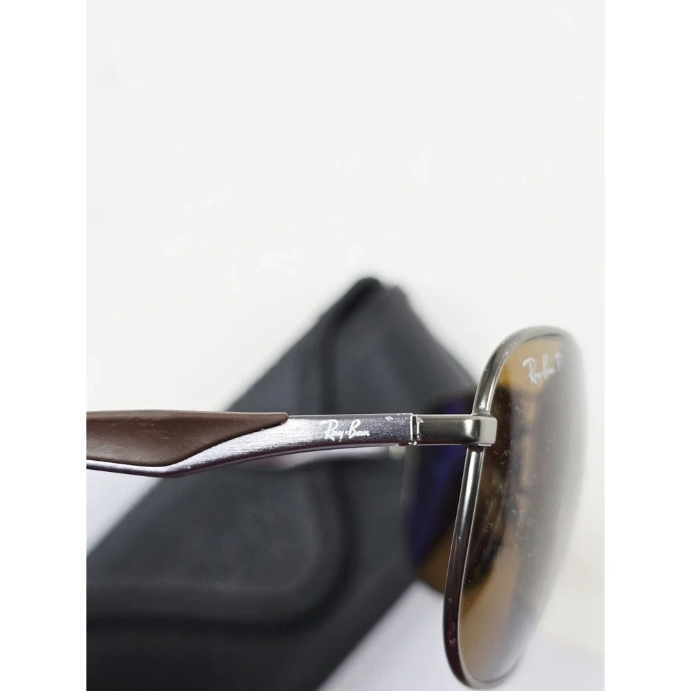 Ray-Ban Hat Cap‎ 3519 3P Polarized Brown Aviator Mens Sunglasses With Case